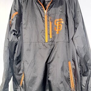 ⚾️San Francisco Giants 1/4 Zip Windbreaker Jacket Large Black MLB Pullover